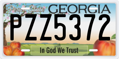 GA license plate PZZ5372