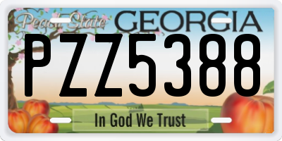 GA license plate PZZ5388