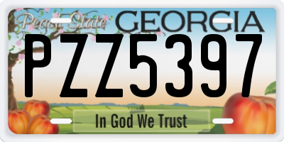GA license plate PZZ5397