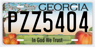 GA license plate PZZ5404