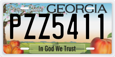 GA license plate PZZ5411