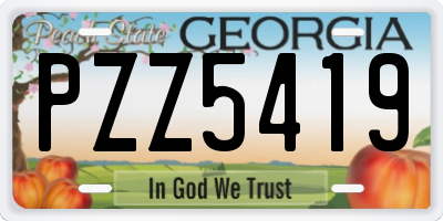 GA license plate PZZ5419