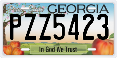 GA license plate PZZ5423