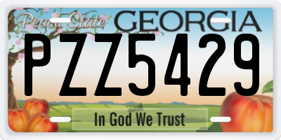 GA license plate PZZ5429