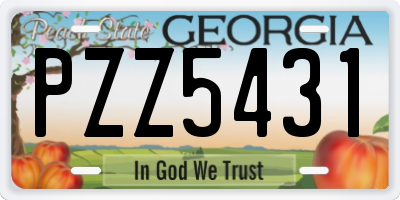GA license plate PZZ5431