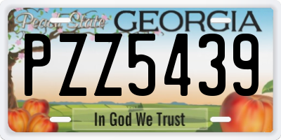 GA license plate PZZ5439