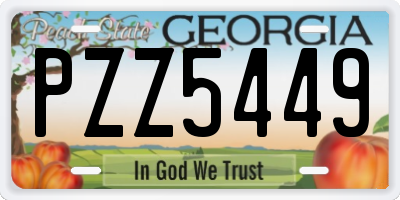 GA license plate PZZ5449