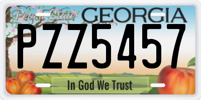 GA license plate PZZ5457
