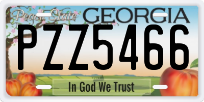 GA license plate PZZ5466