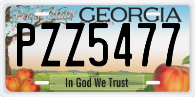 GA license plate PZZ5477