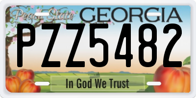 GA license plate PZZ5482