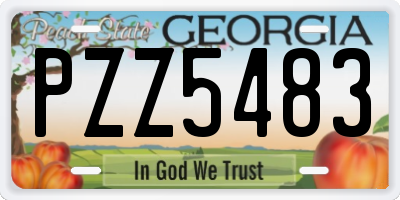 GA license plate PZZ5483