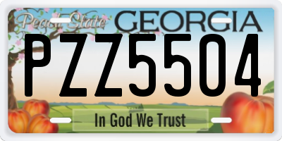 GA license plate PZZ5504