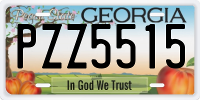 GA license plate PZZ5515