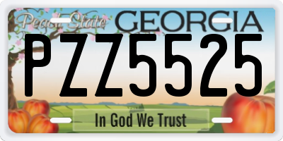 GA license plate PZZ5525