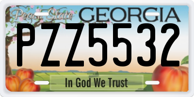 GA license plate PZZ5532