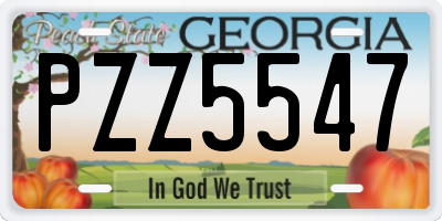 GA license plate PZZ5547