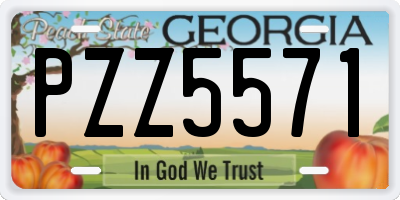 GA license plate PZZ5571