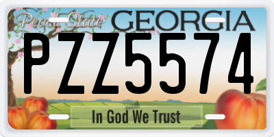 GA license plate PZZ5574