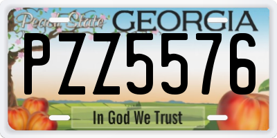 GA license plate PZZ5576