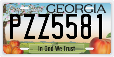 GA license plate PZZ5581