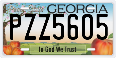 GA license plate PZZ5605