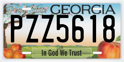 GA license plate PZZ5618