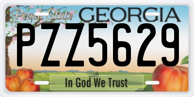 GA license plate PZZ5629
