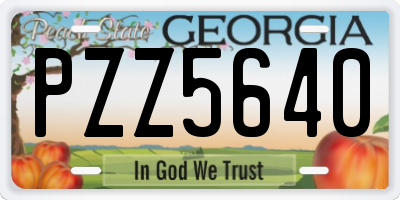 GA license plate PZZ5640