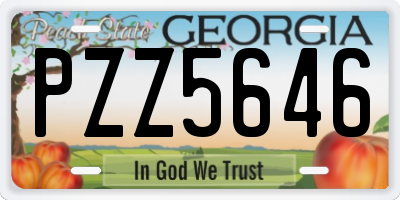 GA license plate PZZ5646