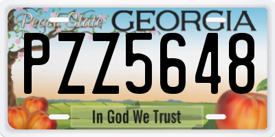 GA license plate PZZ5648