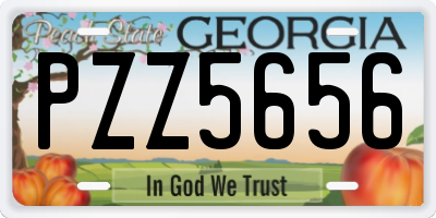GA license plate PZZ5656