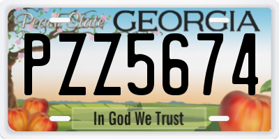 GA license plate PZZ5674