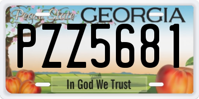 GA license plate PZZ5681