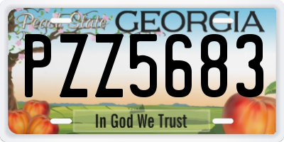 GA license plate PZZ5683