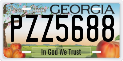 GA license plate PZZ5688