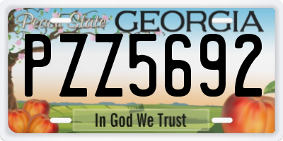 GA license plate PZZ5692