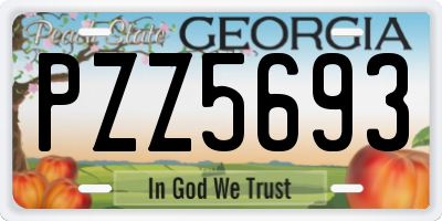 GA license plate PZZ5693