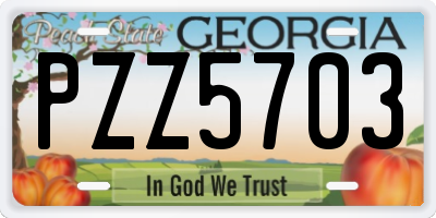 GA license plate PZZ5703