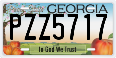 GA license plate PZZ5717