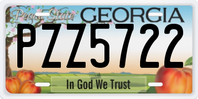 GA license plate PZZ5722