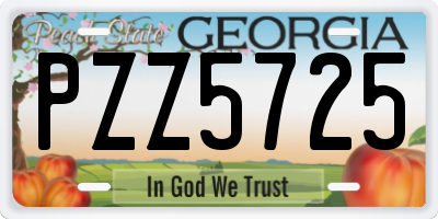 GA license plate PZZ5725