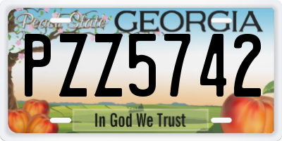 GA license plate PZZ5742