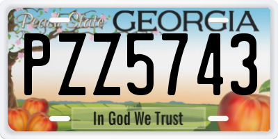 GA license plate PZZ5743