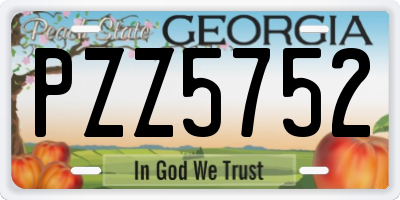 GA license plate PZZ5752