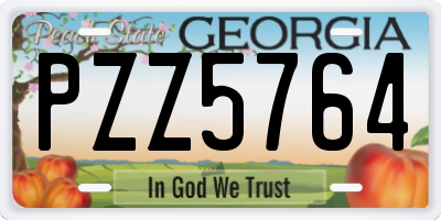 GA license plate PZZ5764