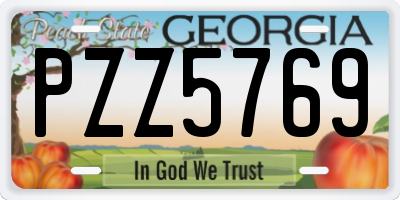 GA license plate PZZ5769