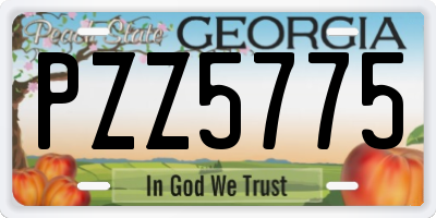GA license plate PZZ5775