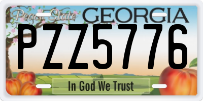 GA license plate PZZ5776