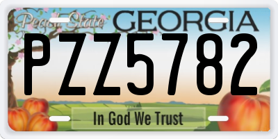 GA license plate PZZ5782